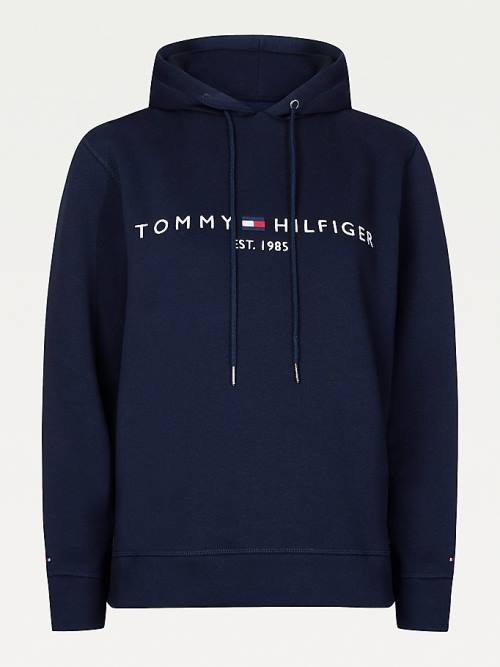 Tommy Hilfiger Essential Logo Hoodie Dames Blauw | TH416OLF