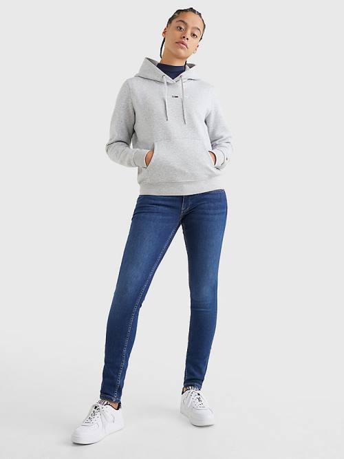 Tommy Hilfiger Essential Logo Hoodie Dames Grijs | TH905EJD