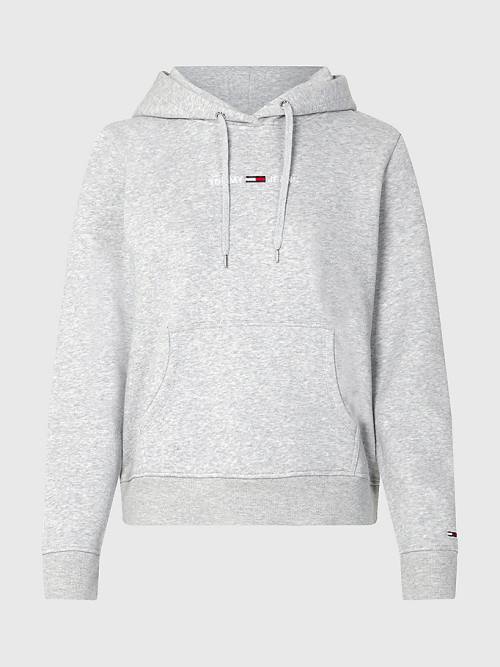 Tommy Hilfiger Essential Logo Hoodie Dames Grijs | TH905EJD