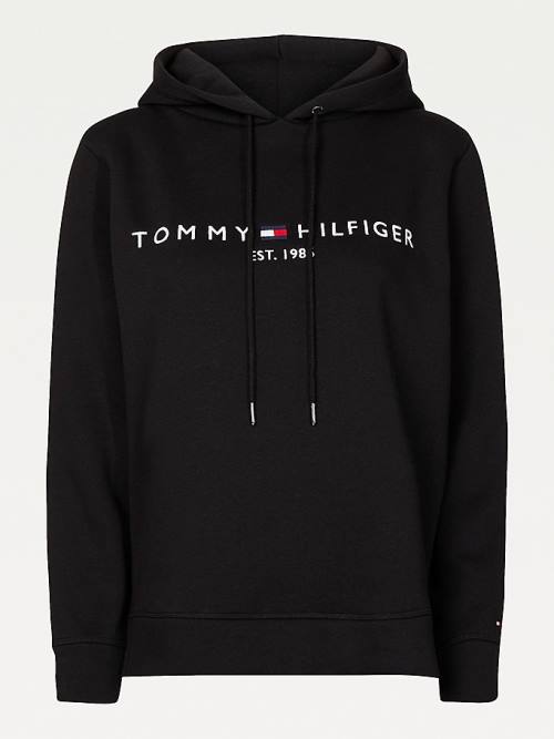 Tommy Hilfiger Essential Logo Hoodie Dames Zwart | TH975CYV