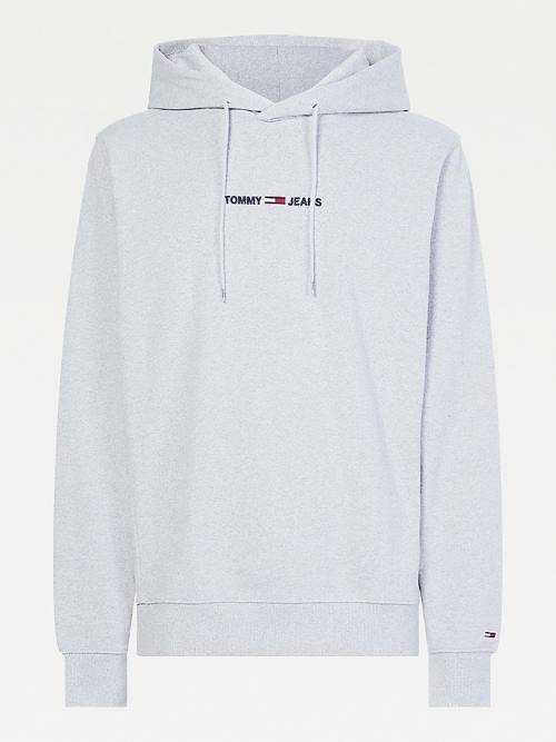 Tommy Hilfiger Essential Logo Hoodie Heren Grijs | TH348KJR