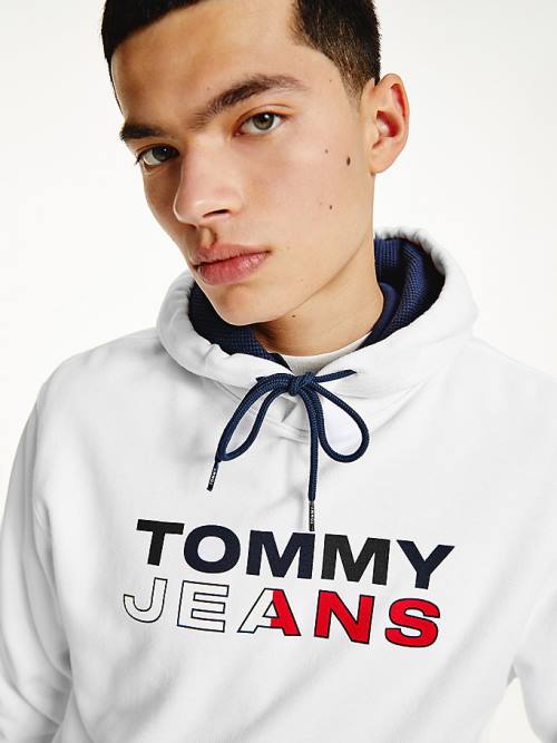 Tommy Hilfiger Essential Logo Hoodie Heren Wit | TH371FCL