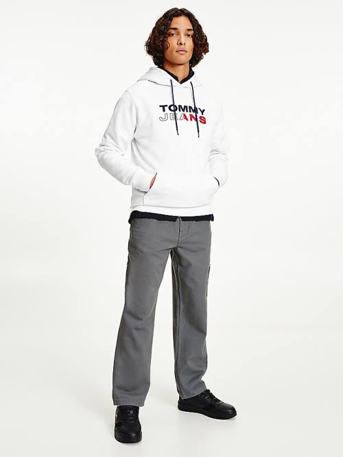 Tommy Hilfiger Essential Logo Hoodie Heren Wit | TH371FCL