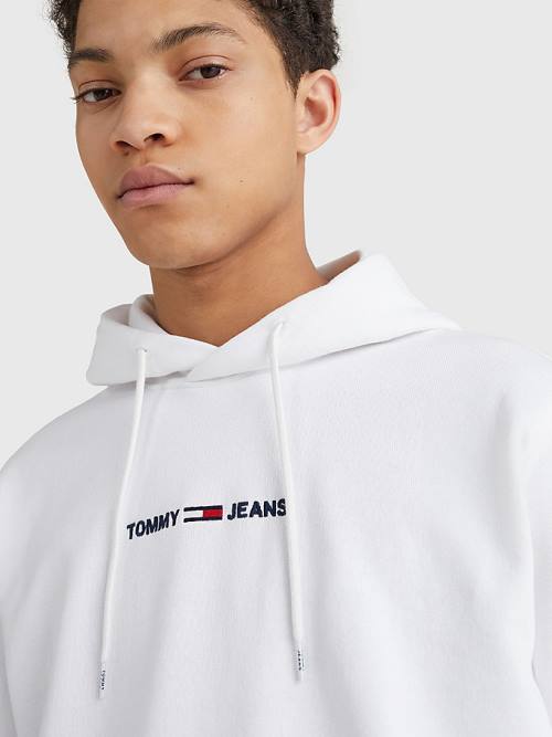 Tommy Hilfiger Essential Logo Hoodie Heren Wit | TH579LTC