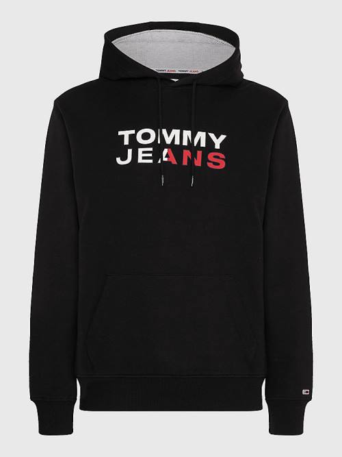 Tommy Hilfiger Essential Logo Hoodie Heren Zwart | TH803RQB