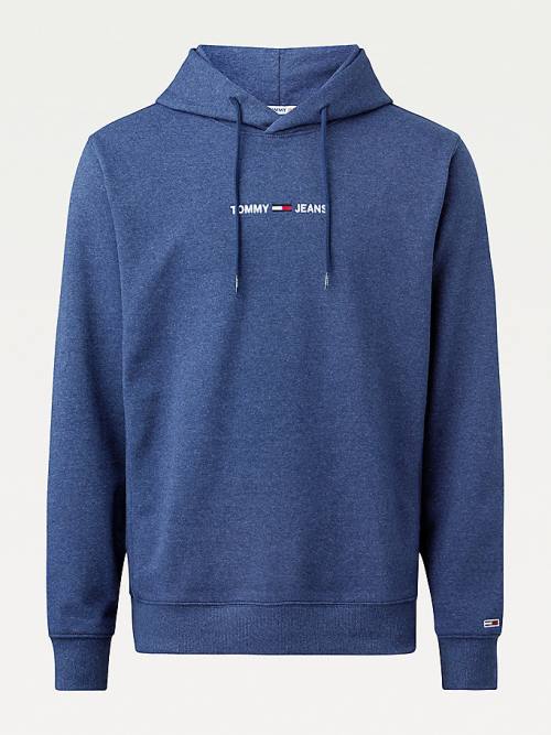 Tommy Hilfiger Essential Logo Hoodie Heren Blauw | TH863WEJ