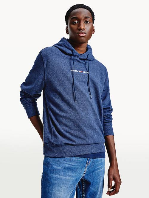 Tommy Hilfiger Essential Logo Hoodie Heren Blauw | TH863WEJ