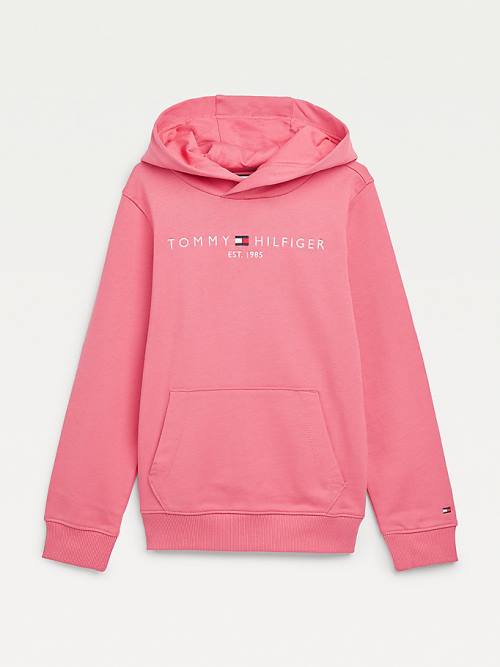 Tommy Hilfiger Essential Logo Hoodie Jongens Rood | TH568ZFJ