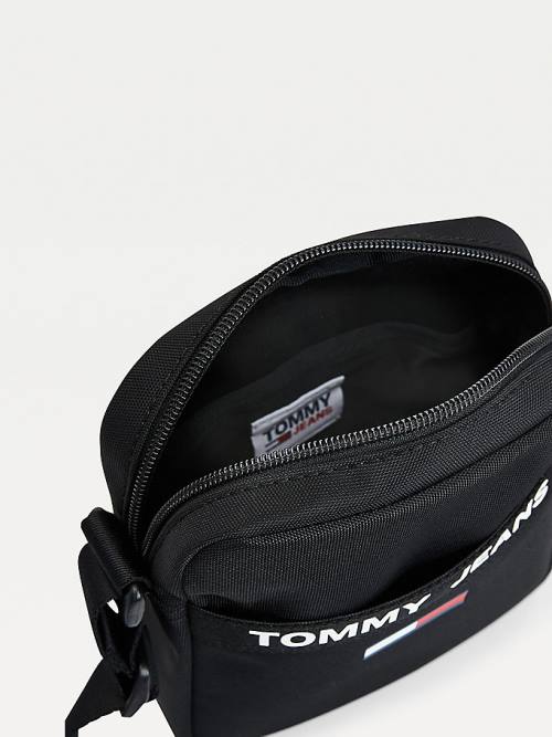 Tommy Hilfiger Essential Logo Reporter Tassen Heren Zwart | TH471YKZ