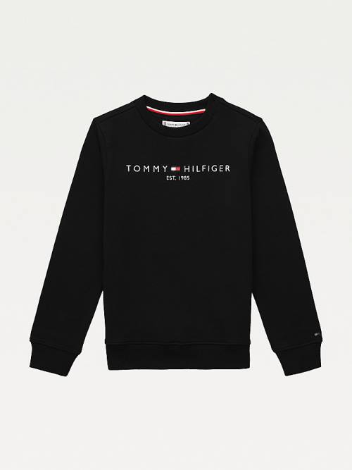 Tommy Hilfiger Essential Logo Sweatshirts Meisjes Zwart | TH375AXM