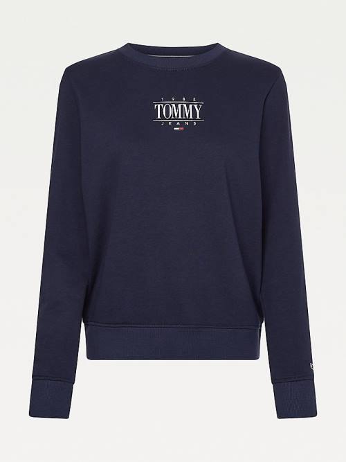 Tommy Hilfiger Essential Logo Sweatshirts Dames Blauw | TH472DZR