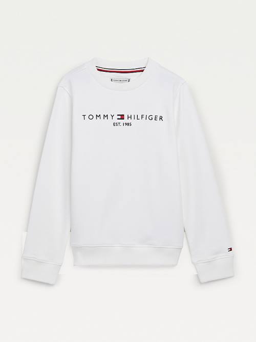 Tommy Hilfiger Essential Logo Sweatshirts Jongens Wit | TH736ONB