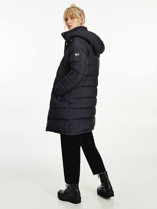 Tommy Hilfiger Essential Long Puffer Coat Jassen Dames Zwart | TH746ZHT