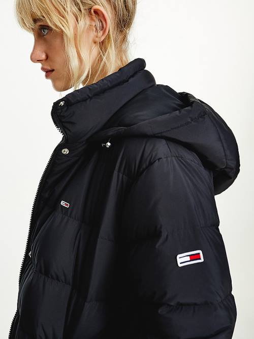 Tommy Hilfiger Essential Long Puffer Coat Jassen Dames Zwart | TH746ZHT