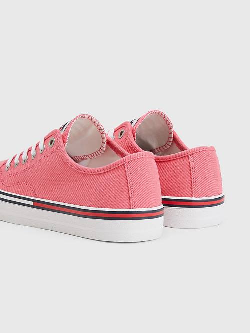 Tommy Hilfiger Essential Low-Top Canvas Sneakers Dames Roze | TH309ZTU