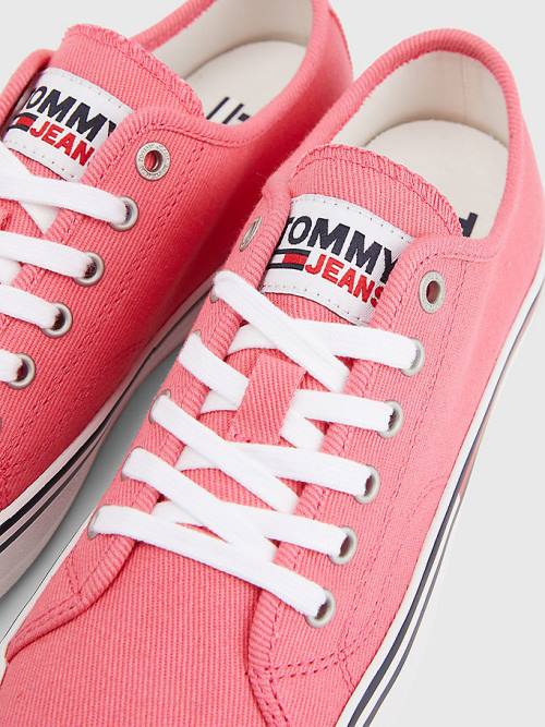 Tommy Hilfiger Essential Low-Top Canvas Sneakers Dames Roze | TH309ZTU