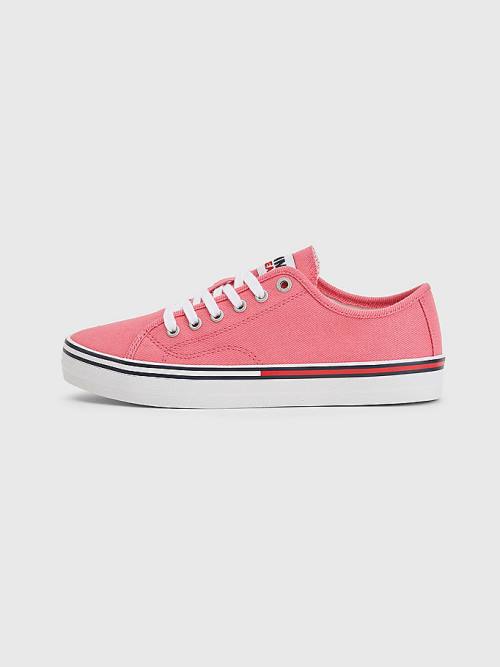 Tommy Hilfiger Essential Low-Top Canvas Sneakers Dames Roze | TH309ZTU