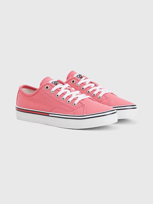 Tommy Hilfiger Essential Low-Top Canvas Sneakers Dames Roze | TH309ZTU