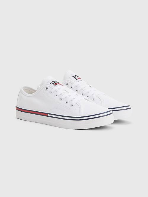 Tommy Hilfiger Essential Low-Top Canvas Sneakers Dames Wit | TH634VQN