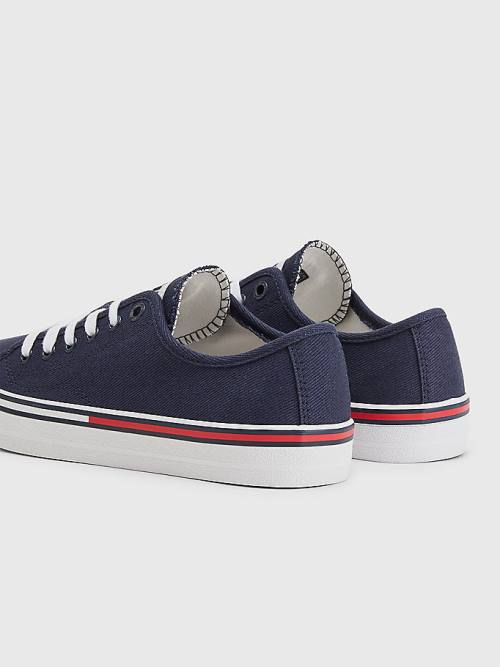 Tommy Hilfiger Essential Low-Top Canvas Sneakers Dames Blauw | TH847AOG