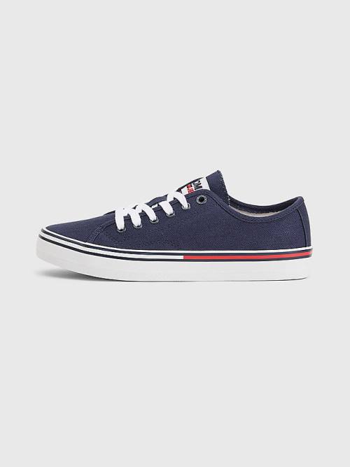 Tommy Hilfiger Essential Low-Top Canvas Sneakers Dames Blauw | TH847AOG