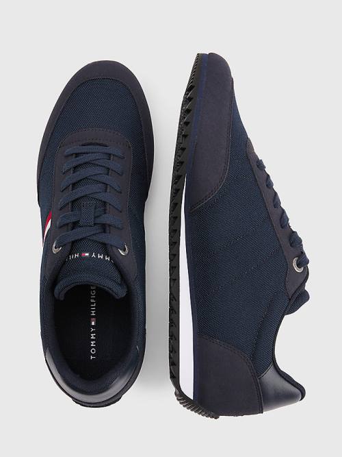 Tommy Hilfiger Essential Mesh Signature Tape Sneakers Heren Blauw | TH516CVO