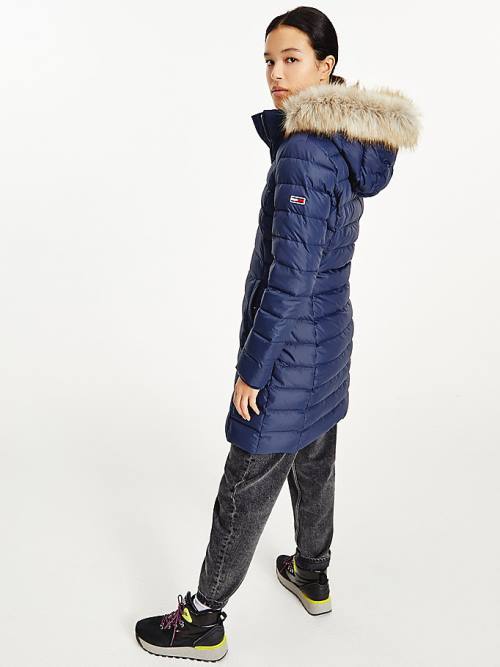 Tommy Hilfiger Essential Met Capuchon Down Coat Jassen Dames Blauw | TH485REH