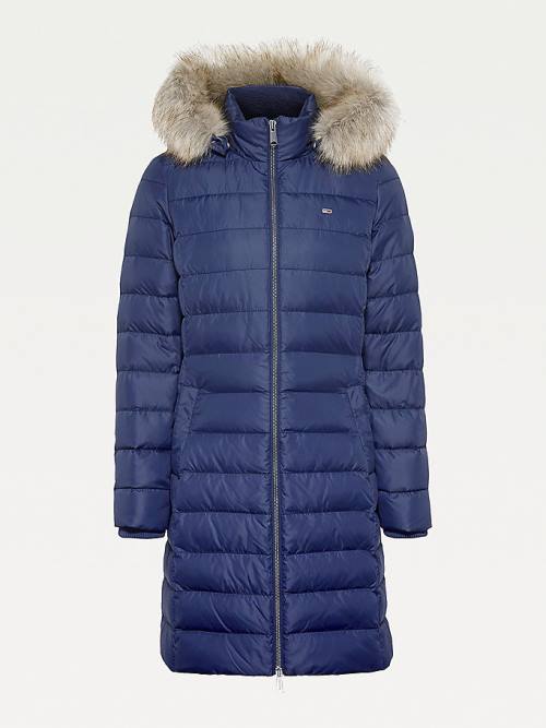 Tommy Hilfiger Essential Met Capuchon Down Coat Jassen Dames Blauw | TH485REH