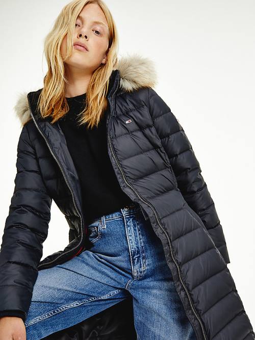 Tommy Hilfiger Essential Met Capuchon Down Coat Jassen Dames Zwart | TH956PUX