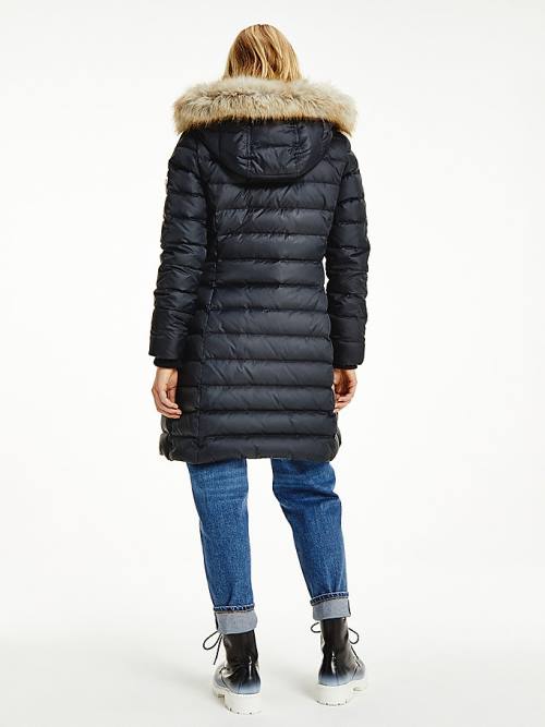 Tommy Hilfiger Essential Met Capuchon Down Coat Jassen Dames Zwart | TH956PUX