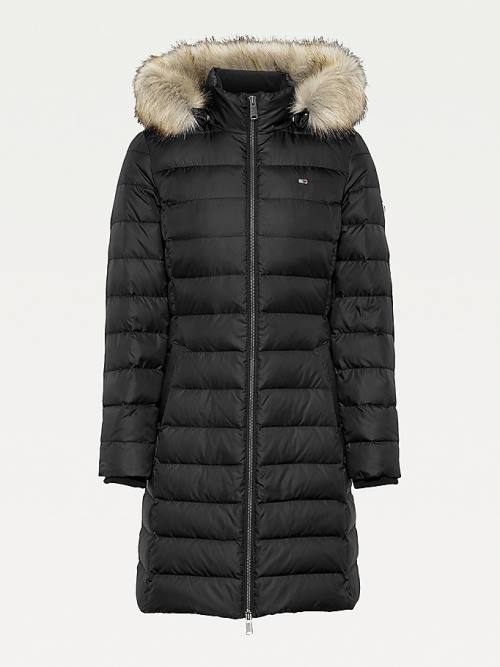 Tommy Hilfiger Essential Met Capuchon Down Coat Jassen Dames Zwart | TH956PUX