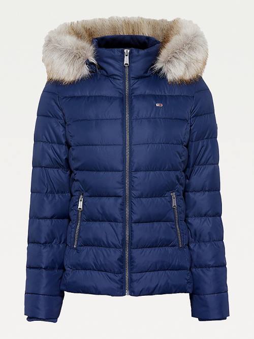 Tommy Hilfiger Essential Met Capuchon Padded Jassen Dames Blauw | TH468MHG