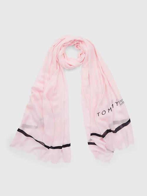 Tommy Hilfiger Essential Modal Logo Sjaals Dames Roze | TH897CRU