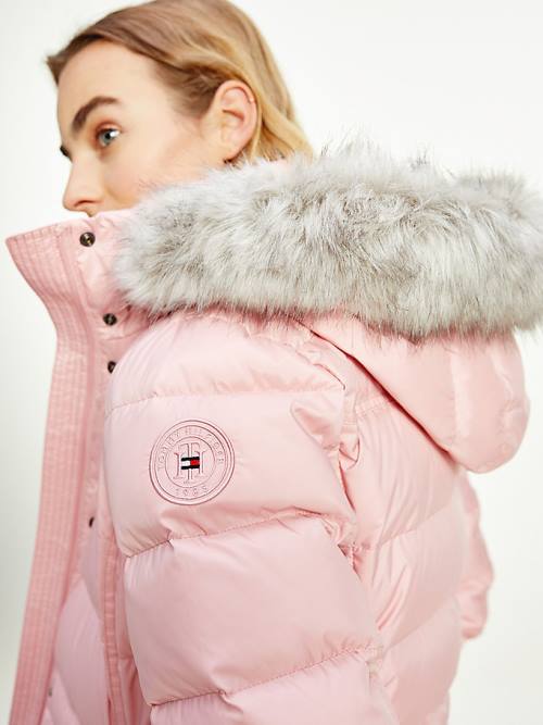 Tommy Hilfiger Essential Monogram Down-Filled Jassen Dames Roze | TH107PBG