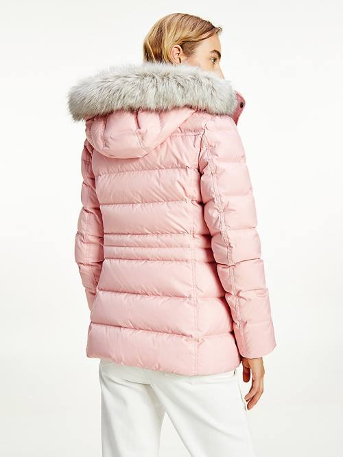 Tommy Hilfiger Essential Monogram Down-Filled Jassen Dames Roze | TH107PBG