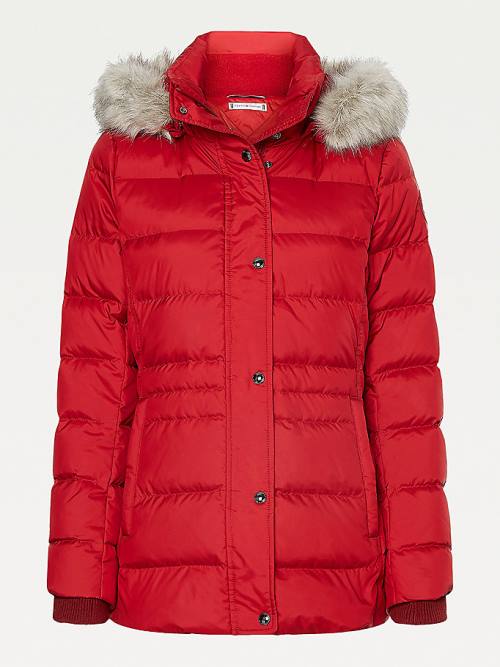 Tommy Hilfiger Essential Monogram Down-Filled Jassen Dames Rood | TH605CRA