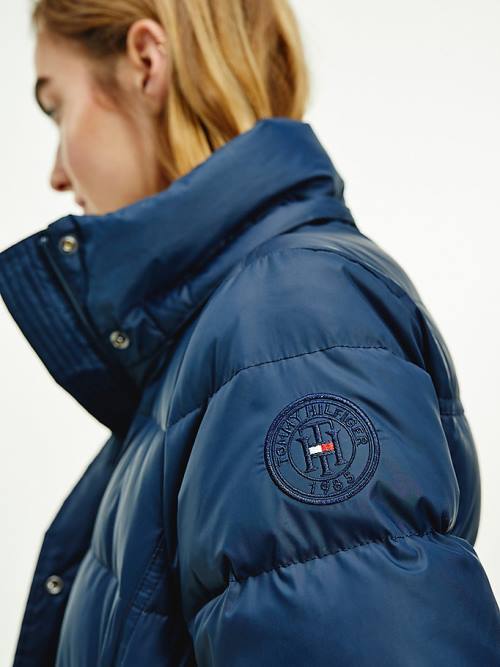 Tommy Hilfiger Essential Monogram Down-Filled Jassen Dames Blauw | TH923DCY