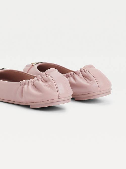 Tommy Hilfiger Essential Monogram Leren Ballerina Schoenen Dames Roze | TH357DJA