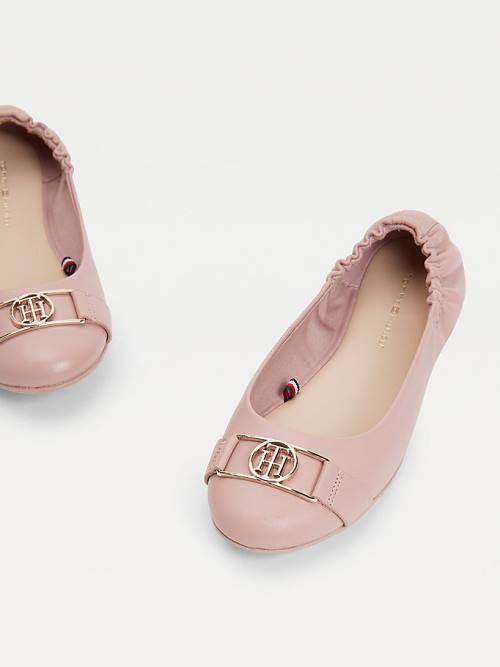 Tommy Hilfiger Essential Monogram Leren Ballerina Schoenen Dames Roze | TH357DJA