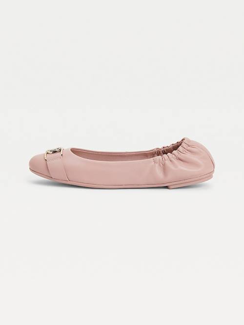 Tommy Hilfiger Essential Monogram Leren Ballerina Schoenen Dames Roze | TH357DJA