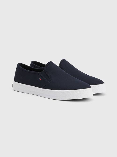 Tommy Hilfiger Essential Nautical Slip-On Sneakers Dames Blauw | TH042QHL