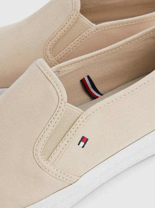 Tommy Hilfiger Essential Nautical Slip-On Sneakers Dames Beige | TH281ZXN