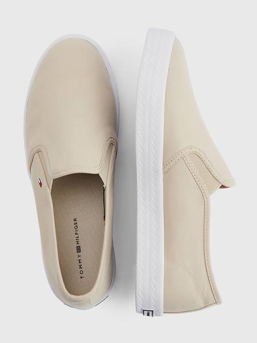 Tommy Hilfiger Essential Nautical Slip-On Sneakers Dames Beige | TH281ZXN