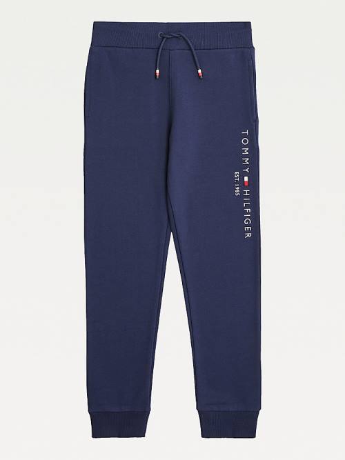 Tommy Hilfiger Essential Organic Katoenen Logo Joggers Broek Meisjes Blauw | TH143QFZ