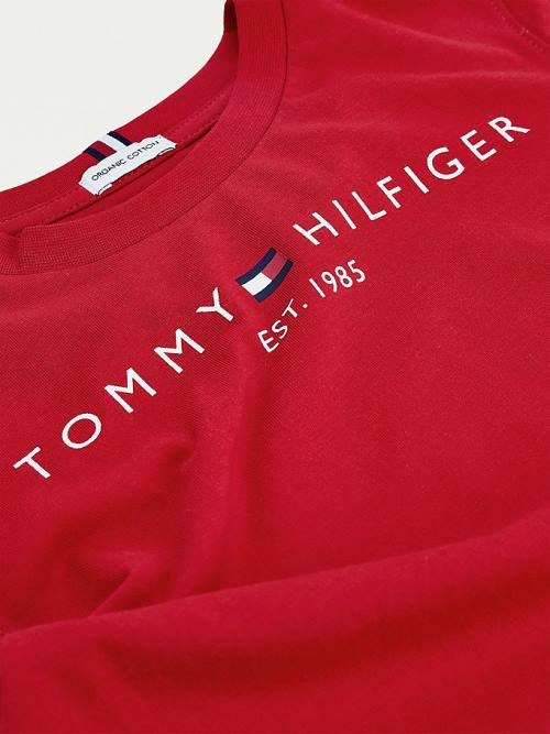 Tommy Hilfiger Essential Organic Katoenen Logo T-shirts Jongens Rood | TH317HJG