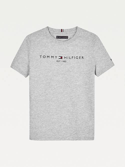 Tommy Hilfiger Essential Organic Katoenen Logo T-shirts Meisjes Grijs | TH370WYX