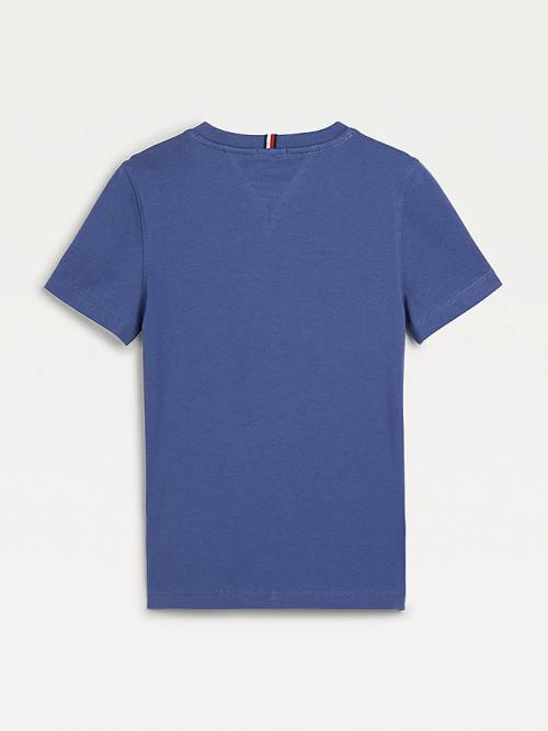 Tommy Hilfiger Essential Organic Katoenen T-shirts Meisjes Blauw | TH395MET