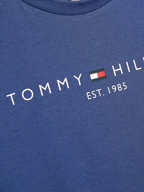 Tommy Hilfiger Essential Organic Katoenen T-shirts Meisjes Blauw | TH395MET