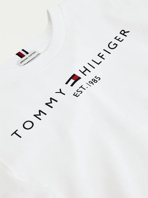 Tommy Hilfiger Essential Organic Katoenen Logo T-shirts Jongens Wit | TH465PMS