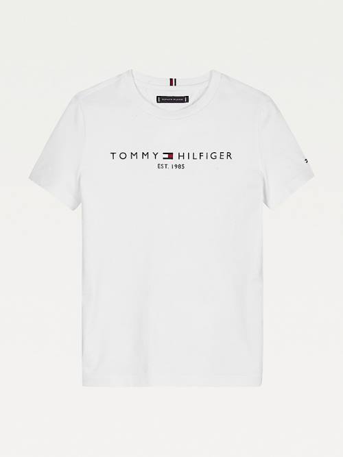 Tommy Hilfiger Essential Organic Katoenen Logo T-shirts Jongens Wit | TH465PMS